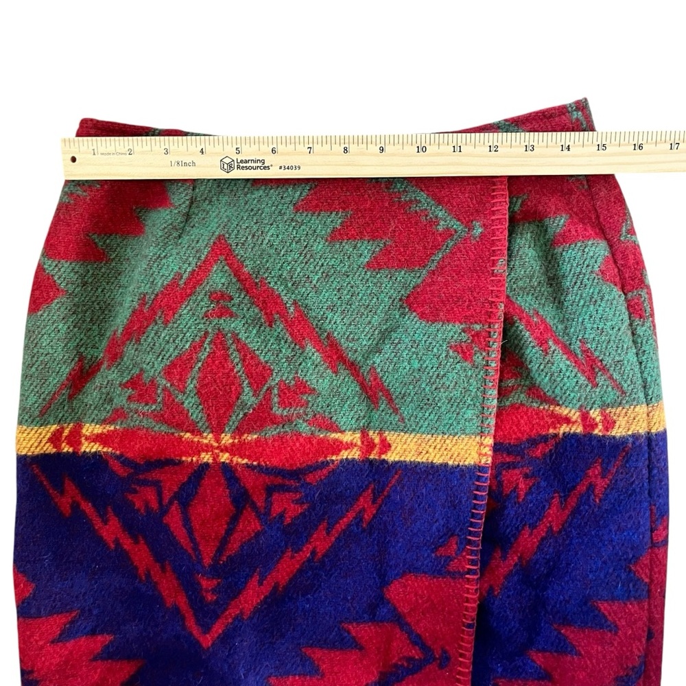Vintage Ralph Lauren Country Wool Wrap Skirt - Southwestern - Navajo Print - Picture 13 of 16